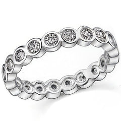 2mm Moissanite Round Bezel Eternity Ring