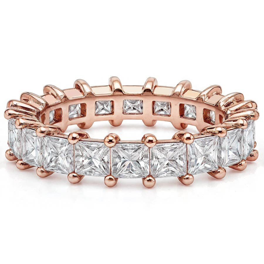 2.5mm Princess Moissanite Shared Prong Eternity Ring