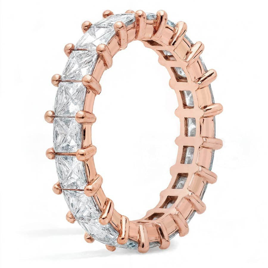 2.5mm Princess Moissanite Shared Prong Eternity Ring