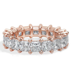 3.5mm Princess cut Moissanite Shared Prong Eternity Ring