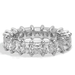 3.5mm Princess cut Moissanite Shared Prong Eternity Ring