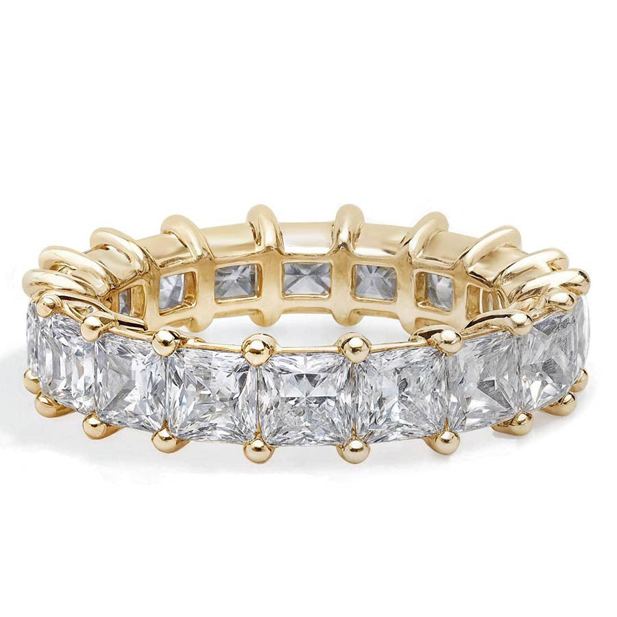 3.5mm Princess cut Moissanite Shared Prong Eternity Ring
