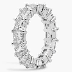 4mm Princess cut Moissanite Shared Prong Eternity Ring