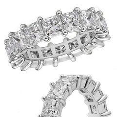 4mm Princess cut Moissanite Shared Prong Eternity Ring