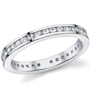 1.7mm Moissanite Round Channel Eternity Ring