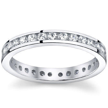2.0mm Moissanite Round Channel Eternity Ring