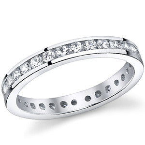 2.0mm Moissanite Round Channel Eternity Ring