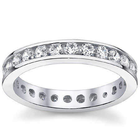 2.5mm Moissanite Round Channel Eternity Ring