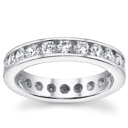 3.0mm Moissanite Round Channel Eternity Ring