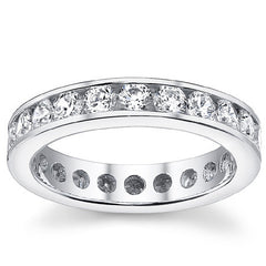 3.0mm Moissanite Round Channel Eternity Ring