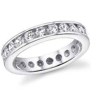 3.0mm Moissanite Round Channel Eternity Ring