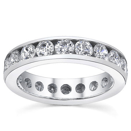3.5mm Moissanite Round Channel Eternity Ring