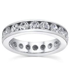 3.5mm Moissanite Round Channel Eternity Ring