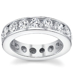 4.0mm Moissanite Round Channel Eternity Ring