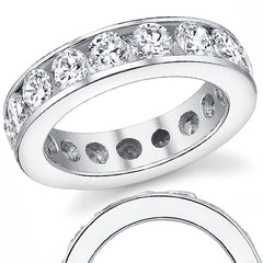 4.0mm Moissanite Round Channel Eternity Ring