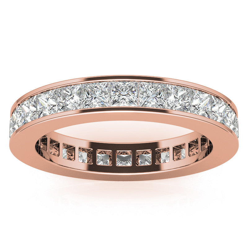 2.5mm Moissanite Princess Channel Eternity Ring