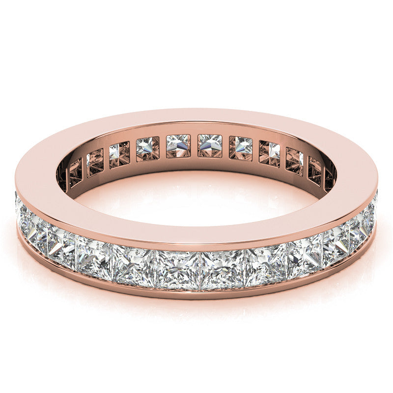 2.5mm Moissanite Princess Channel Eternity Ring