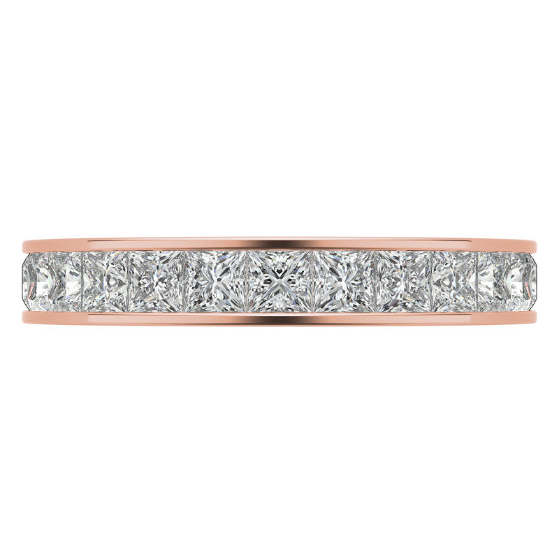 2.5mm Moissanite Princess Channel Eternity Ring