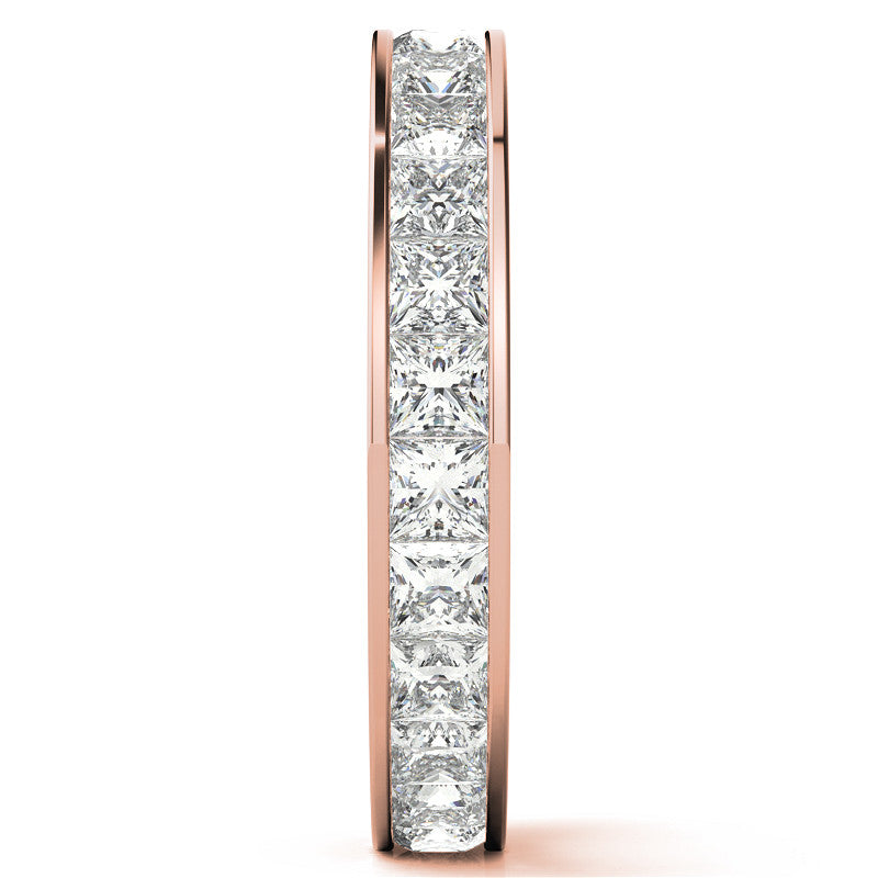 2.5mm Moissanite Princess Channel Eternity Ring