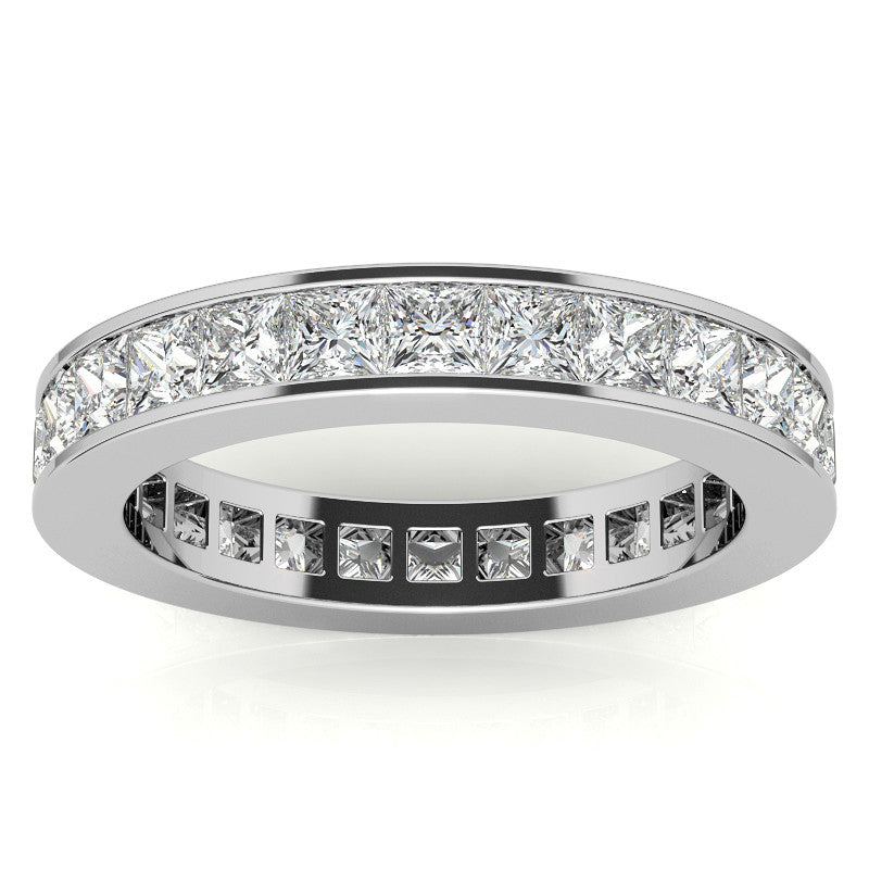 2.5mm Moissanite Princess Channel Eternity Ring