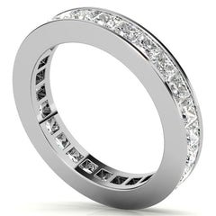 2.5mm Moissanite Princess Channel Eternity Ring