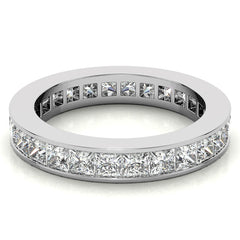 2.5mm Moissanite Princess Channel Eternity Ring