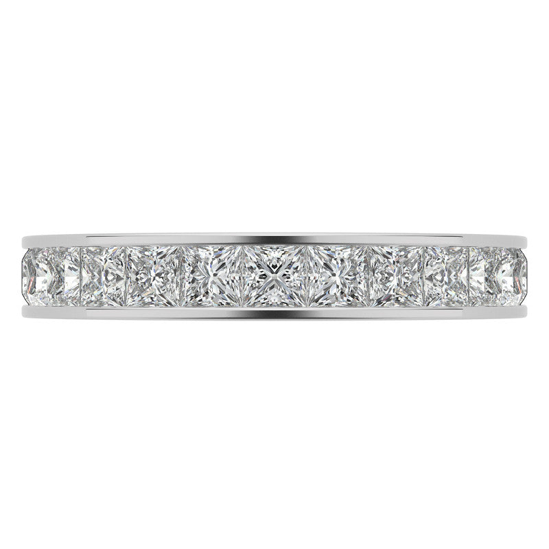 2.5mm Moissanite Princess Channel Eternity Ring