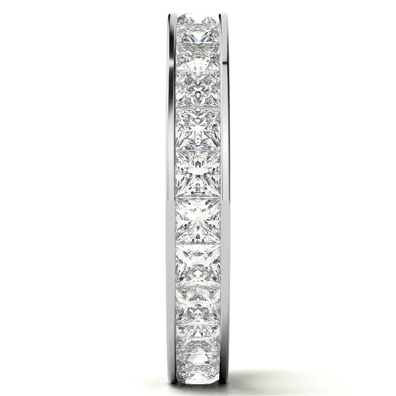2.5mm Moissanite Princess Channel Eternity Ring