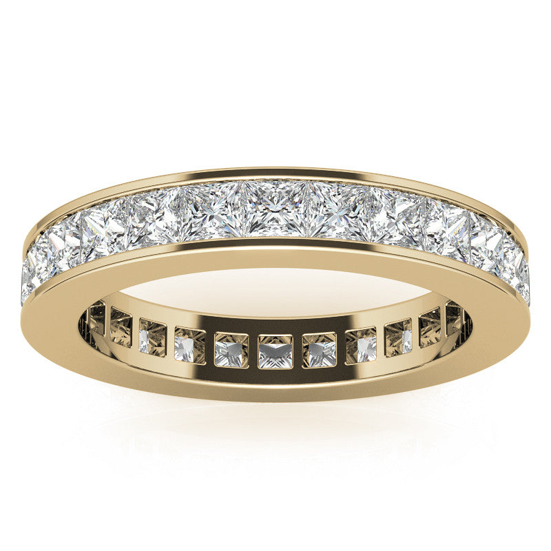 2.5mm Moissanite Princess Channel Eternity Ring