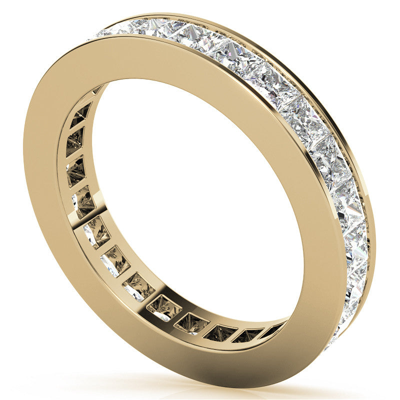 2.5mm Moissanite Princess Channel Eternity Ring