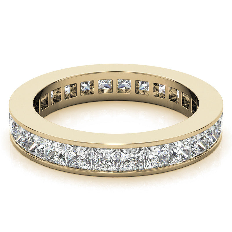 2.5mm Moissanite Princess Channel Eternity Ring