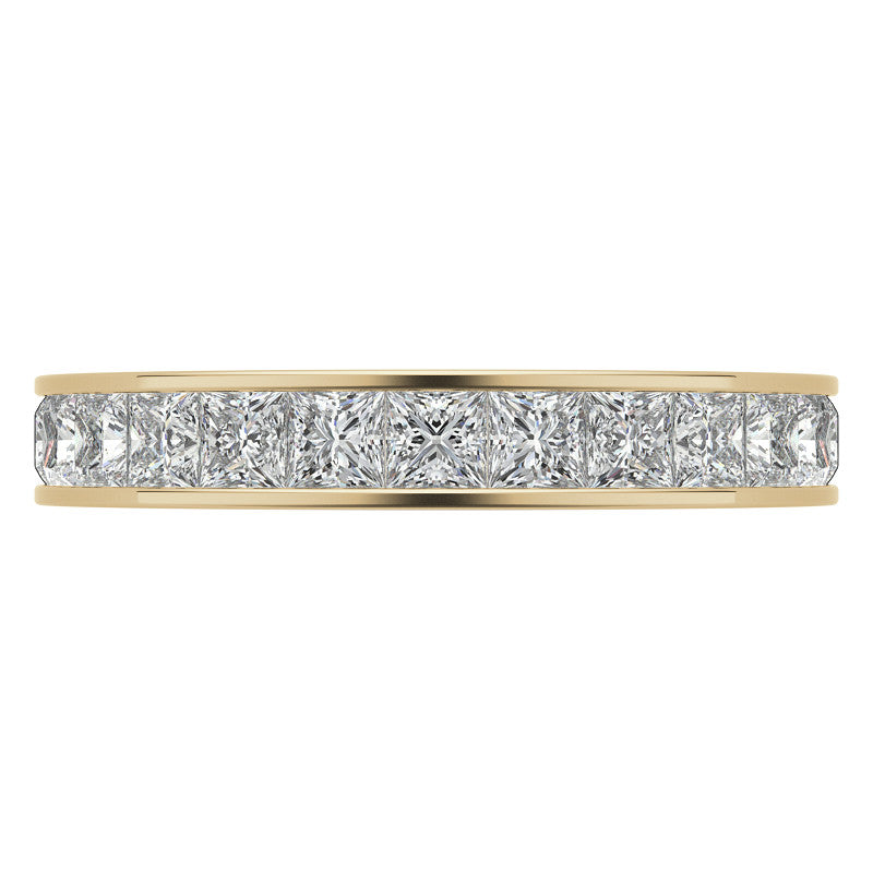 2.5mm Moissanite Princess Channel Eternity Ring