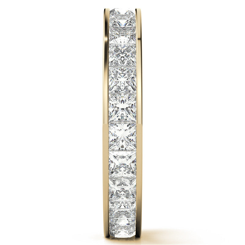 2.5mm Moissanite Princess Channel Eternity Ring