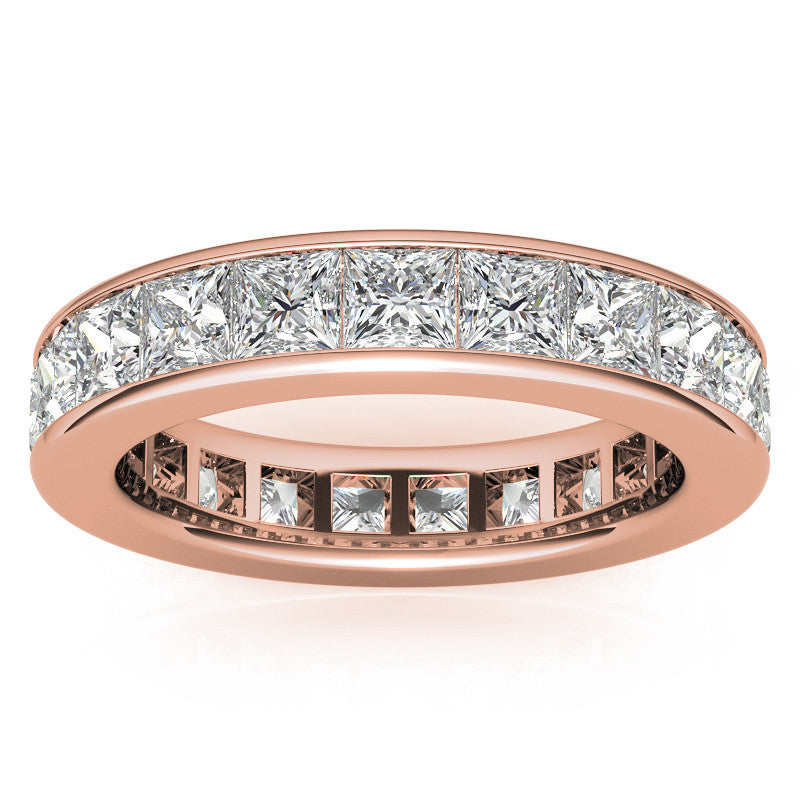 3.0mm Moissanite Princess Channel Eternity Ring