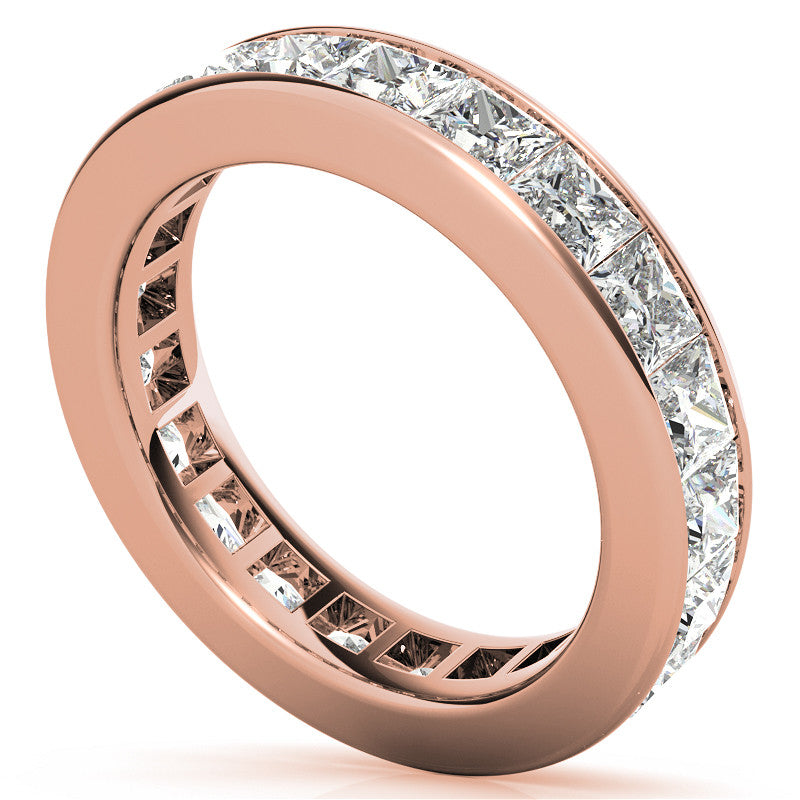 3.0mm Moissanite Princess Channel Eternity Ring