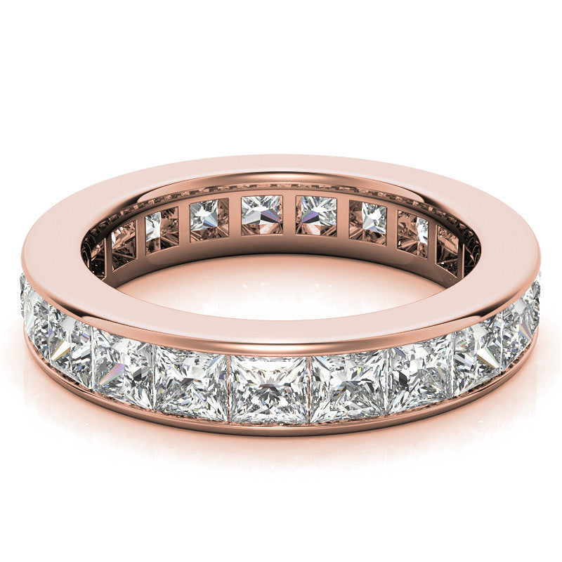 3.0mm Moissanite Princess Channel Eternity Ring