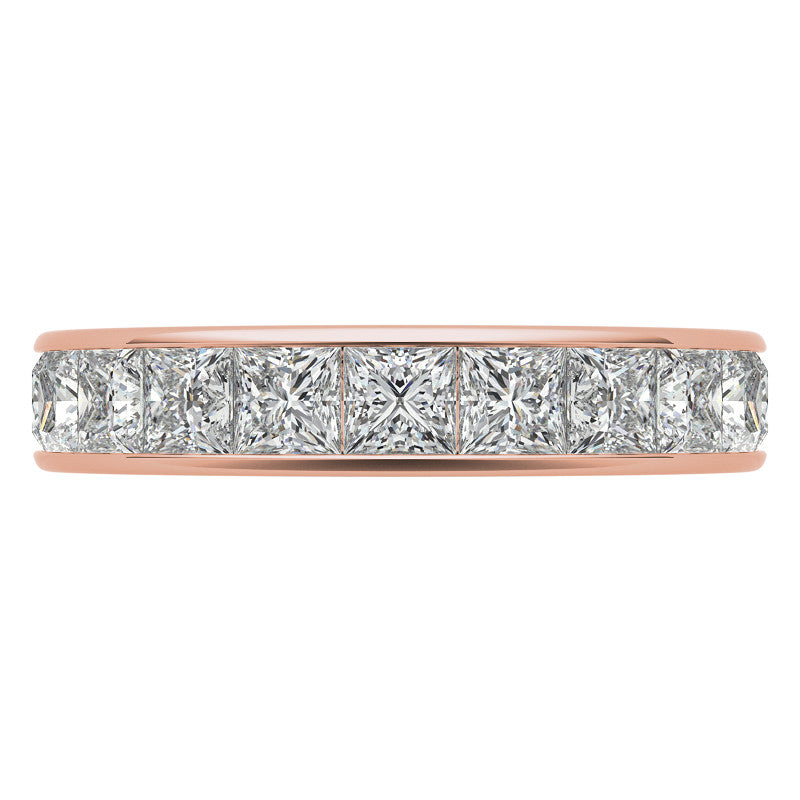 3.0mm Moissanite Princess Channel Eternity Ring