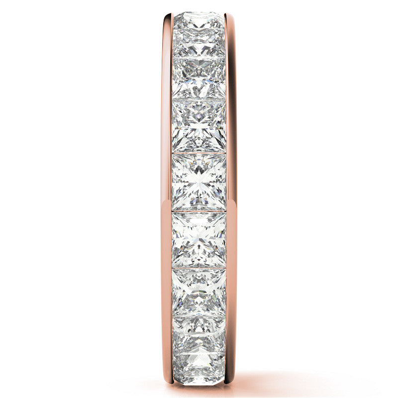 3.0mm Moissanite Princess Channel Eternity Ring