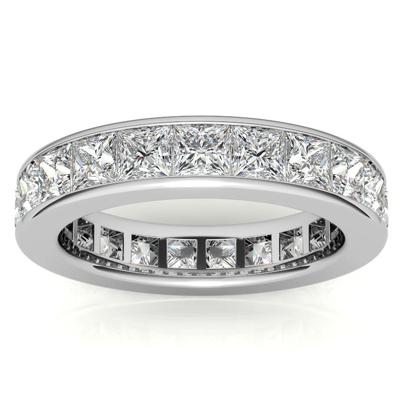 3.0mm Moissanite Princess Channel Eternity Ring
