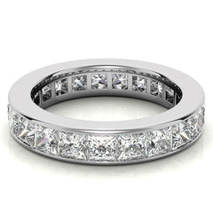 3.0mm Moissanite Princess Channel Eternity Ring