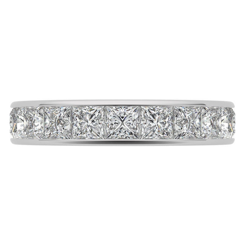 3.0mm Moissanite Princess Channel Eternity Ring