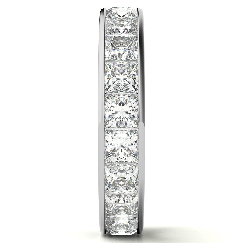 3.0mm Moissanite Princess Channel Eternity Ring
