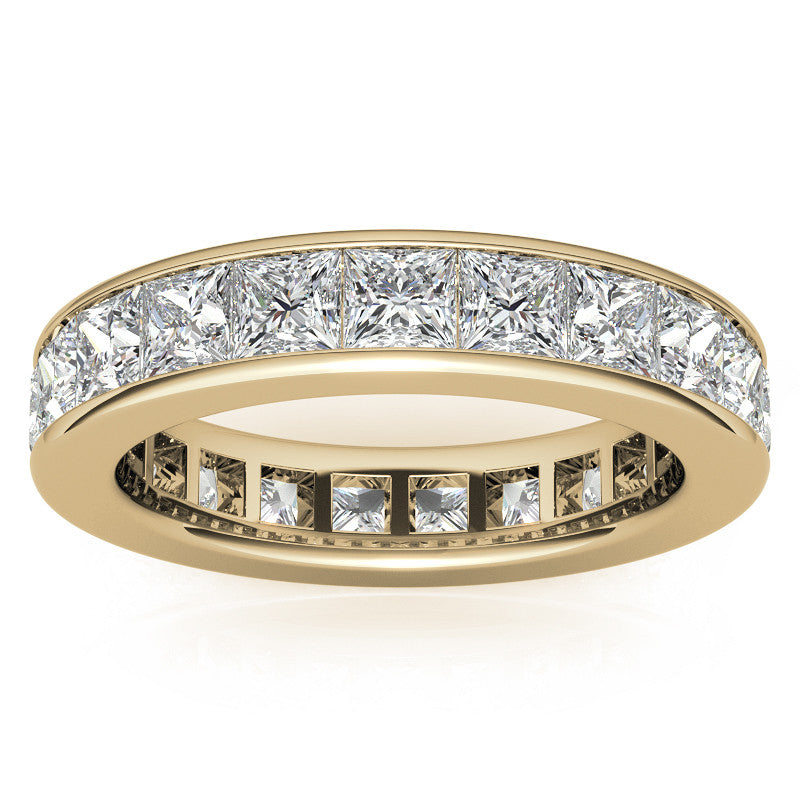 3.0mm Moissanite Princess Channel Eternity Ring