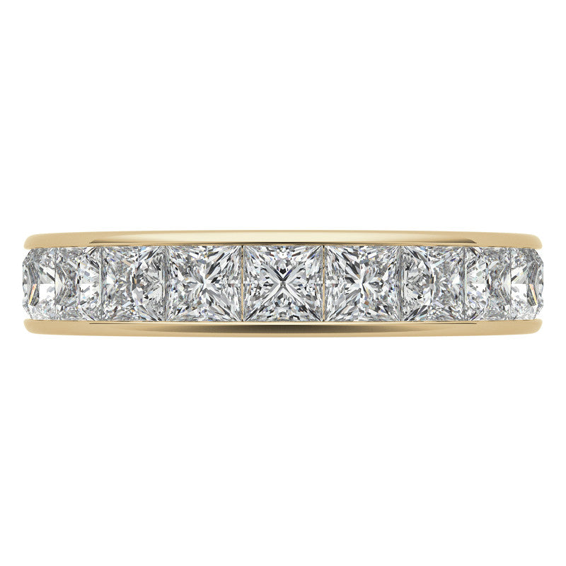 3.0mm Moissanite Princess Channel Eternity Ring