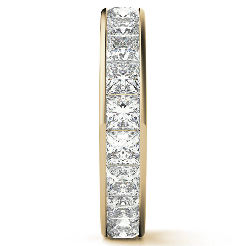 3.0mm Moissanite Princess Channel Eternity Ring