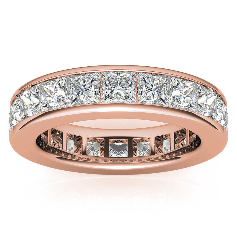 3.5mm Moissanite Princess Channel Eternity Ring