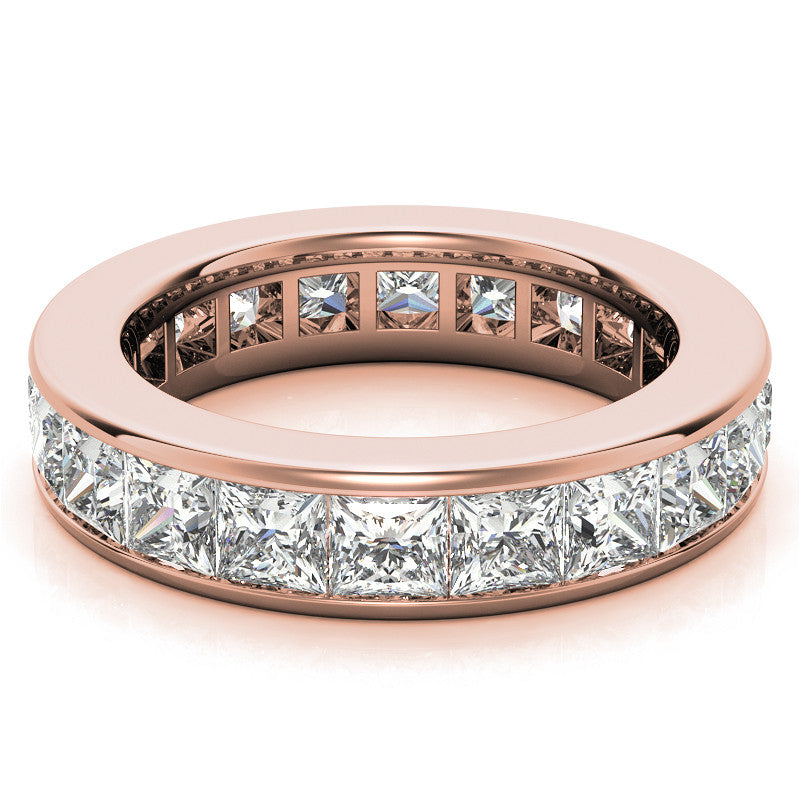 3.5mm Moissanite Princess Channel Eternity Ring