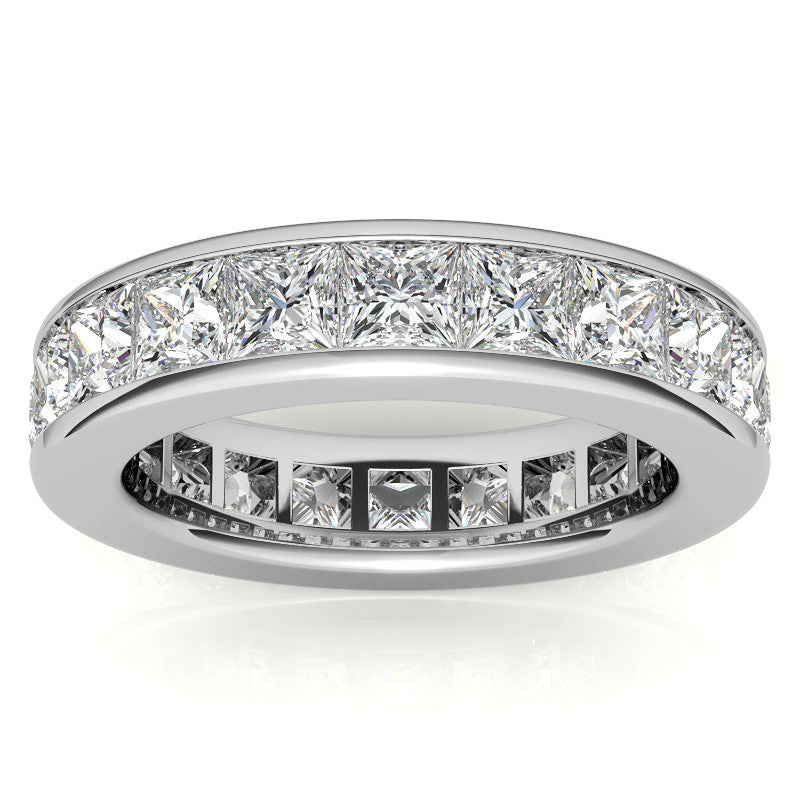 3.5mm Moissanite Princess Channel Eternity Ring
