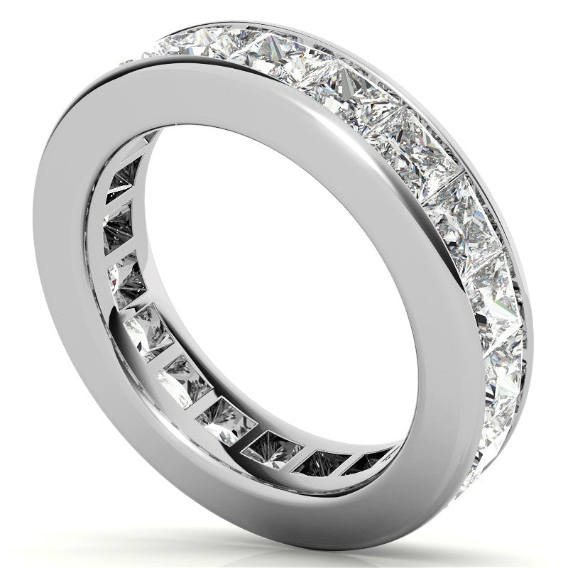3.5mm Moissanite Princess Channel Eternity Ring