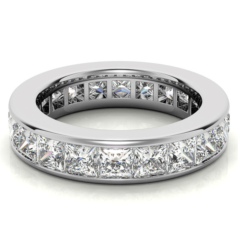3.5mm Moissanite Princess Channel Eternity Ring